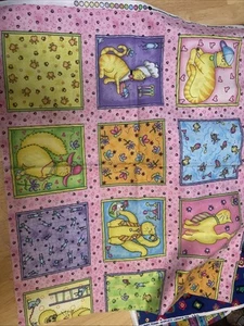 2008 Phyliis Dobbs Cat Fabric Quilt Panel, 1/2 Yard X 44” - Picture 1 of 2
