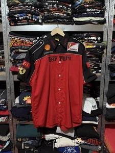 Vintage Ferrari Scuderia F1 Racing Retro Men’s Red Button Shirt Size 2XL - Picture 1 of 11