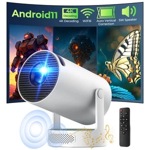 New Portable Home Theater 4K Mini Projector 10000 Lumen LED 1080P WiFi Bluetooth - Picture 1 of 8