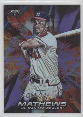 2018 Topps Fire Purple /99 Eddie Mathews #83 HOF - Image 1 of 2