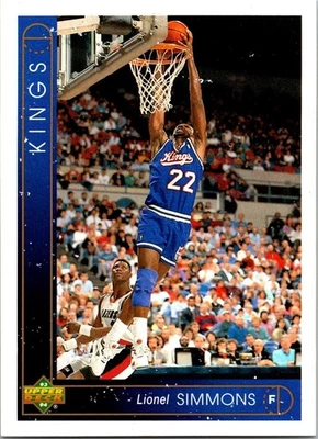  1993 Lionel Simmons 22 Kings 99 Upper Deck Basketball Sports Trading Card  - Image 1 of 2