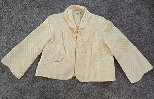 Vintage 50s Womans Barbizon Yellow Quilted Bed Jacket Size Medium - Picture 1 of 11