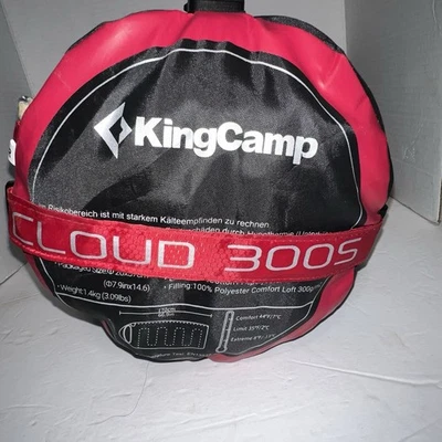 Saco de dormir KingCamp acampamento nuvem 300S 66,7 x 75 em vermelho novo com etiquetas - Imagem 1 de 4