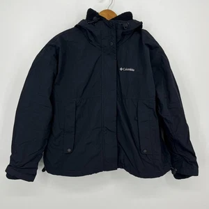 Columbia Interchangeable Jacket Women's M Black 2 In 1 Windbreaker Fleece Zip - Picture 1 of 11