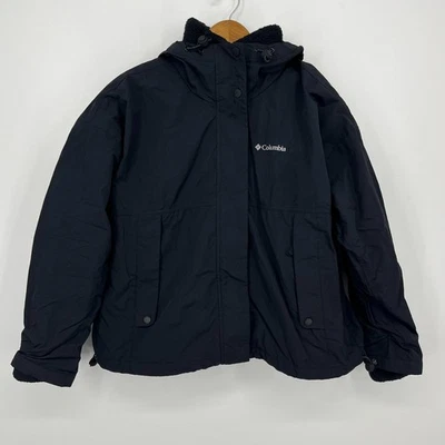 Columbia Interchangeable Jacket Women's M Black 2 In 1 Windbreaker Fleece Zip - Image 1 of 4