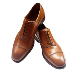 Ferragamo Fermin Leder 12 EE Kappe Zehe Gancini Oxford Herren Braun Elegant Schuhe - Bild 1 von 7