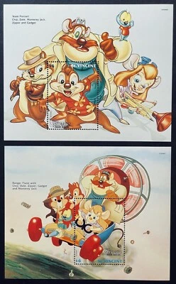 SELOS ST VINCENT CHIP 'N DALE RESGATE RANGERS DISNEY 2 P/S 1992 ANIMAÇÃO SEM MARCA DE CHARNEIRA - Imagem 1 de 3