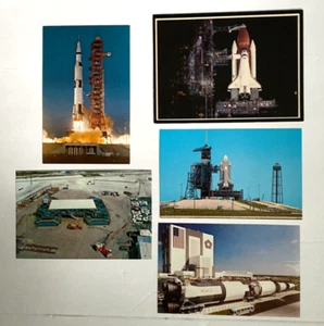 Lotto 5 cartoline vintage John F. Kennedy Space Center colore anni 80 navette - Foto 1 di 9