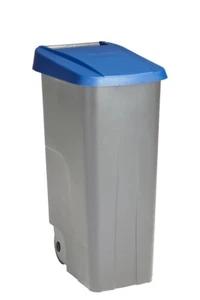 Sunware Basic Mülleimer 110 Liter - 57x42x88cm - mit Rädern/Griff - grau/blau - Bild 1 von 1