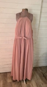 Azazie Pink A-Line Pleated Chiffon Wedding Bridesmaid Prom Dress Size A24 - Picture 1 of 5