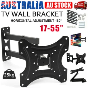 Full Motion TV Wall Mount Bracket Swivel Tilt 32 37 40 42 50 52 55 Inch LED LCD - Picture 1 of 14