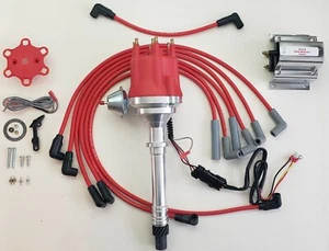 CHEVY GMC 4.3L 262 DISTRIBUIDOR EFI TO CARB SWAP ROJO HEI + BOBINA 60K + CABLES ENCHUFABLES - Imagen 1 de 4