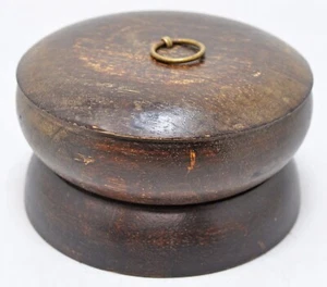 Vintage Gewürzkasten aus Holz rund Geschirr original alt handgeschnitzt - Bild 1 von 9