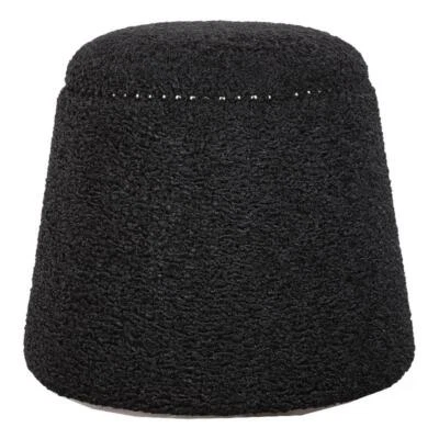 Uttermost Gumdrop Contemporary Plywood Foam and Fabric Ottoman in Black - Image 1 of 4