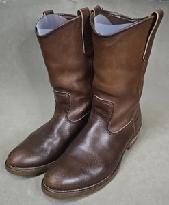 Botas de Trabajo Vaquero Vintage Red Wing Pecos 1155 Para Hombre 10C Cuero Marrón Estrecho - Imagen 1 de 12