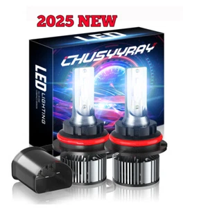 For Peterbilt 377 385 375 2pcs 9007 LED Headlight High Low Beam 9600lm 55W White - Picture 1 of 24