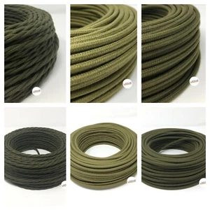 CAVO ELETTRICO COLORATO VERDE IN TESSUTO COTONE PER LAMPADARI PENDEL - Foto 1 di 7