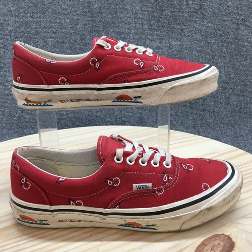 Vans Sneaker Donna 10.5 Rosso OG Era Paisley Basso Skateboard Allacciato Casual 721356