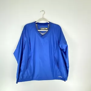 Cabelas Herren Jacke Large blau Pullover Windbreaker Outdoor Zip Taschen Mesh Line - Bild 1 von 13