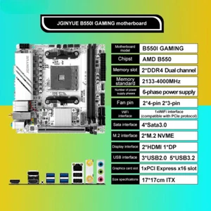 AMD B550 AM4 mini ITX Motherboard supports Ryzen R5 4000/5000 series processors - Picture 1 of 10