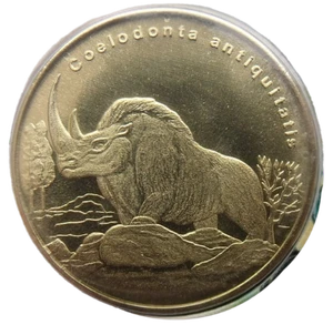 BIOCO - EQUATORIAL GUINEA 5 DOLLARS 2021 WOOLLY RHINOCEROS 36mm UNC - Picture 1 of 3