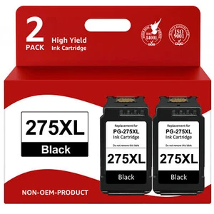 Tinta negra 2PK PG-275XL compatible con Canon 275 Pixma TS3520 TR4700 TR4722 - Imagen 1 de 5