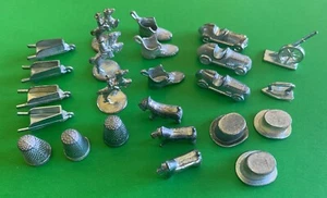 Monopoly 2 Gold Colored & 24 Used Game Tokens +4 Bonus in second photo~ship free - Picture 1 of 2