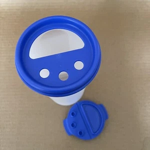 Tupperware Modular Mates Redondo #3 Transparente Shake Pour Sello Azul Nuevo - Imagen 1 de 5