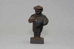 Antique rotund gentleman carrying a book figure cast iron circa.1900 ET - Picture 1 of 8