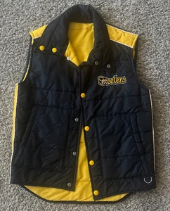 Vintage Retro NFL Pittsburgh Steelers Vintage Sears Black & Yellow Vest Youth L - Picture 1 of 6
