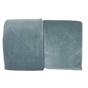 Set/2 West Elm Baumwollsamt Verdunkelungsvorhänge Ozeanblau 48 x 84" Stange Tasche - Bild 1 von 3