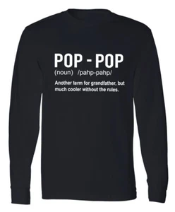 Pop Pop Definition Long Sleeve T-Shirt Grandfather Grandpa Papa Christmas Gift - Picture 1 of 2