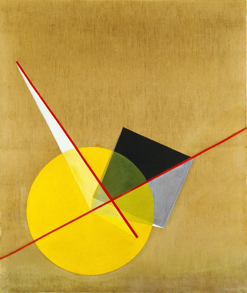LAZLO MOHOLY-NAGY YELLOW CIRCLE ABSTRACT ART GICLEE PRINT FINE CANVAS - Image 1 of 1