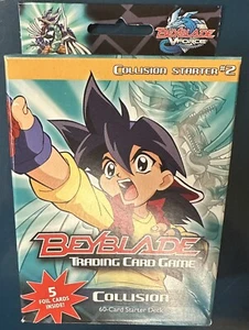 BEYBLADE V FORCE COLLISION STARTER #2 NEW 60 CARDS SEALED 2003 DECIPHER - Picture 1 of 2