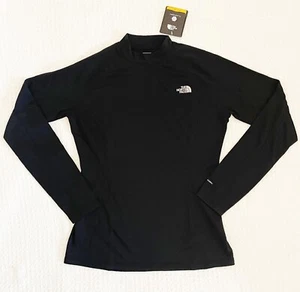 North Face Women Warm Long Sleeve Mock Neck FlashDry Base Layer Shirt Black- M - Picture 1 of 6