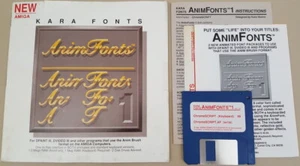 KARA FONTS - AnimFonts 1 ChromeSCRIPT © 1989 para Commodore Amiga Deluxe Paint etc. - Imagen 1 de 3