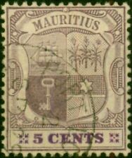 Mauritius 1902 5c Dull Purple & Bright Purple-Buff SG144 Fine Used Madam Jose