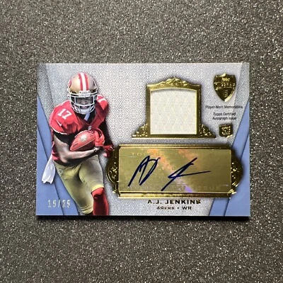 2012 Topps Supreme A.J. JENKINS #SAR-AJ Rookie AUTO PATCH 19/25 - 49ers RPA - Image 1 of 4