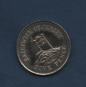 JERSEY 1987 FIVE PENCE FIOR DI CONIO - Picture 1 of 2