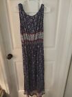 Raindrops By Papillion Long Dress In Multicolor  Boho Style Size L