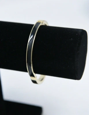 Brazalete Brazalete Anne Klein Tono Dorado/Esmalte Negro Eslabras Largas Foto 1 de 4