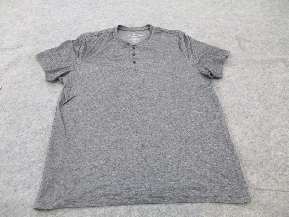 Camisa Marc Anthony Para Hombre Extra Grande Gris Cuello Henley Manga Corta Algodón Foto 1 de 4