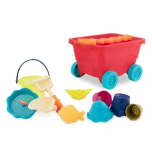 B. toys Wavy Wagon Summer Beach Wagon & 10 Sand Toys - Picture 1 of 3