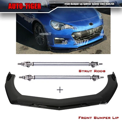 Glossy Black Front Bumper Splitter Spoiler Kit For Subaru BRZ 2013-2023 Foto 1 de 4