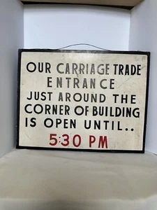 Vintage Hand painted Carriage Trade Sign Crackle Paint Horses Buggies - Picture 1 of 18