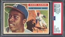 1956 Topps Baseball #31 Hank Aaron White Back PSA 6 (MC)