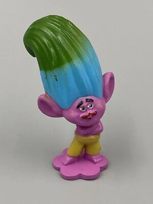 "Figura TROLL con pelo azul y verde plástico adorno para pasteles 2,5""" Foto 1 de 4