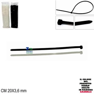 CONF. 100 PZ FASCETTE FASCETTA PLASTICA MULTIUSO STRINGENTI CM 20X3,6 MM - Foto 1 di 1
