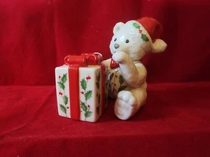 Lenox Holiday Teddy Bear and Present Salt & Pepper Shakers Boxed Set - Picture 1 of 12