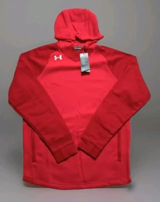 Nuevo Under Armour Mediano Polar Pullover Sudadera con Capucha Peso Medio Cold Gear Dynasty Rojo Foto 1 de 4